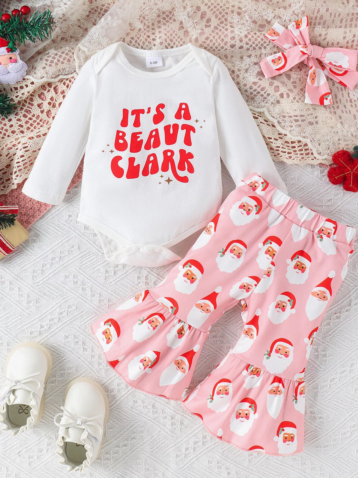Children's Christmas Print 3 Piece Outfit Set