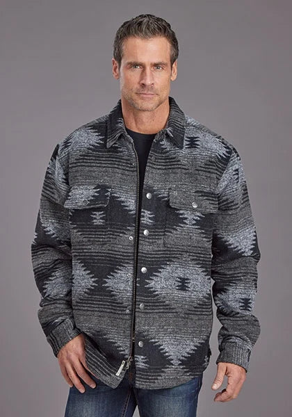 Stetson Aztec Flannel (Black) - Men's Wool Jacket
