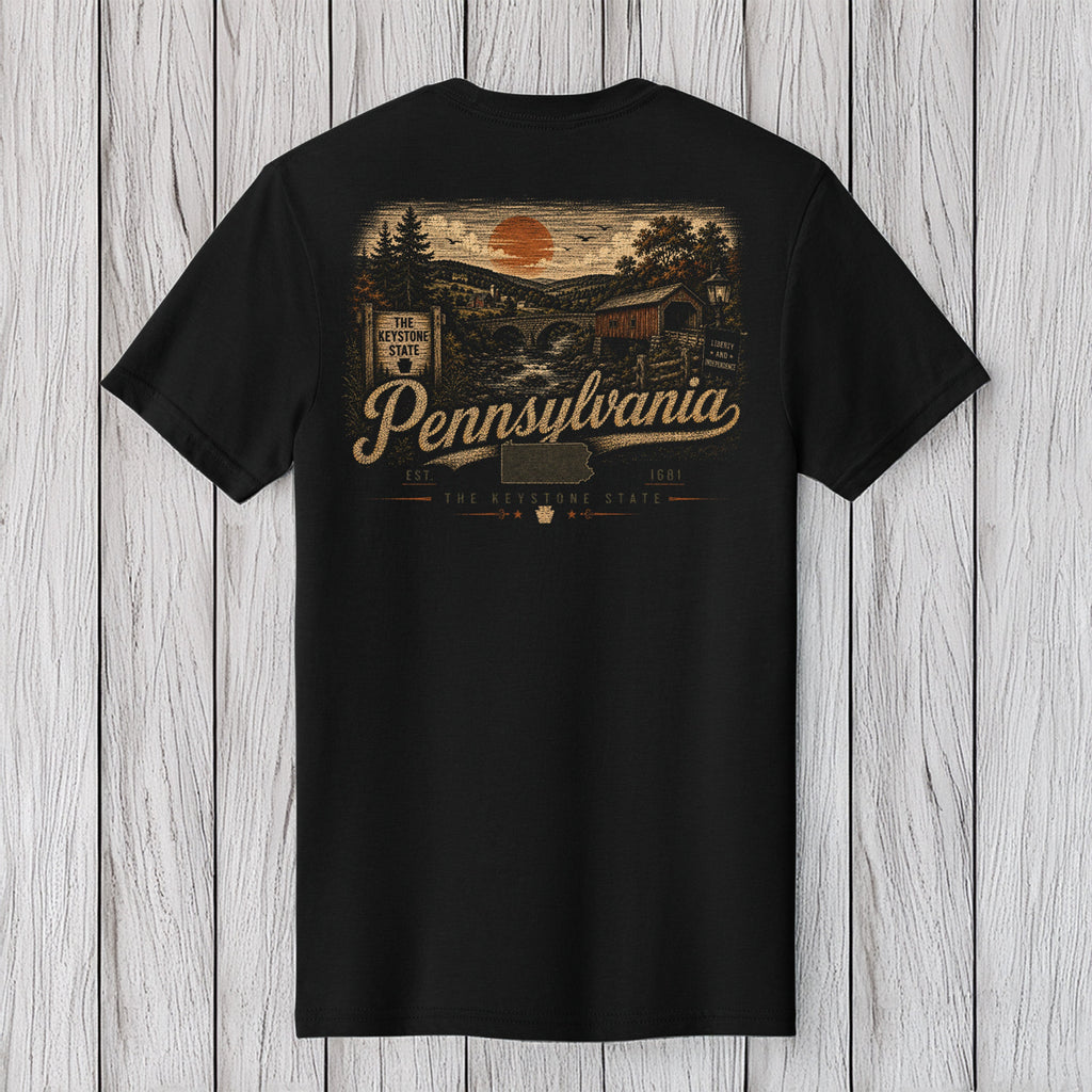 Pennsylvania Keystone State Covered Bridge T-Shirt