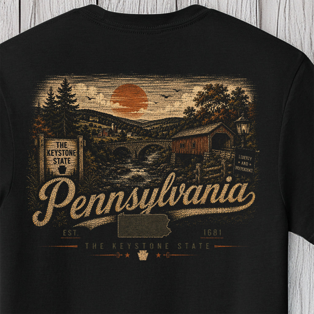 Pennsylvania Keystone State Covered Bridge T-Shirt