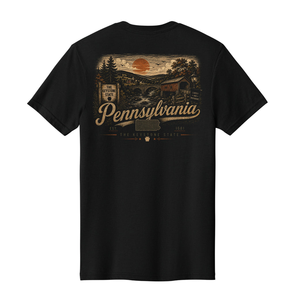 Pennsylvania Keystone State Covered Bridge T-Shirt