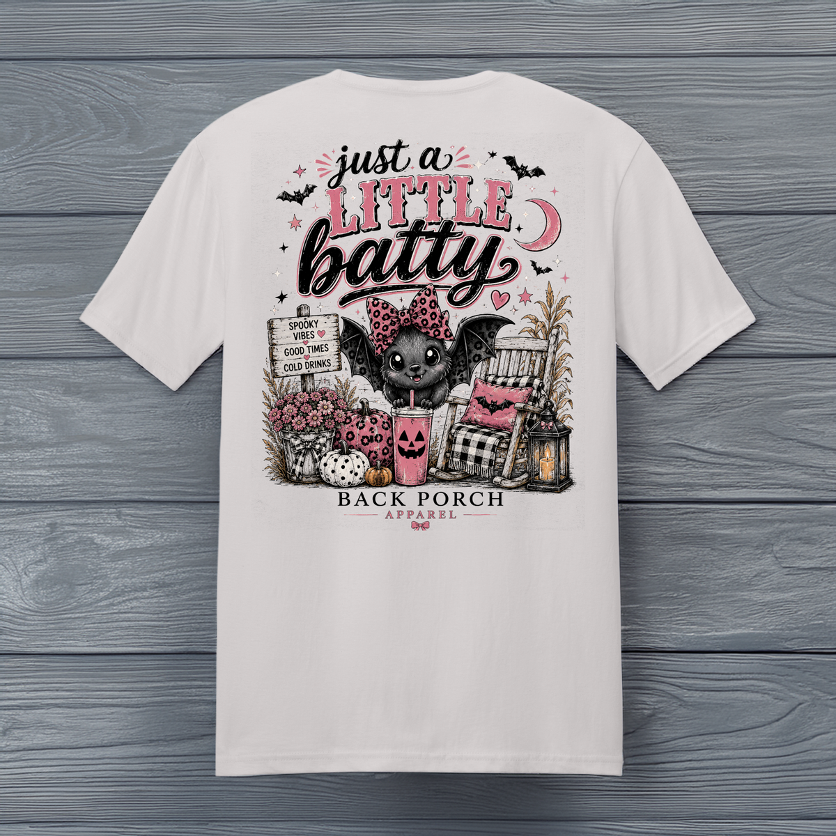 Just a Little Batty Halloween T-Shirt – Ice Grey