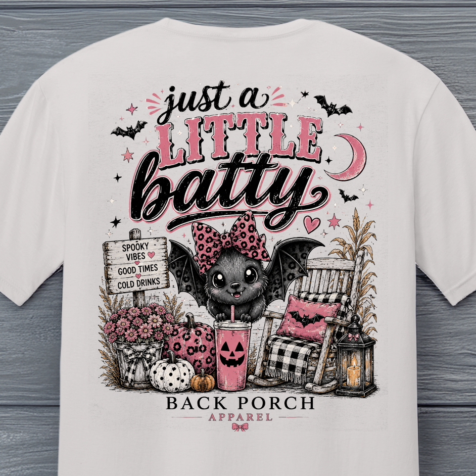 Just a Little Batty Halloween T-Shirt – Ice Grey