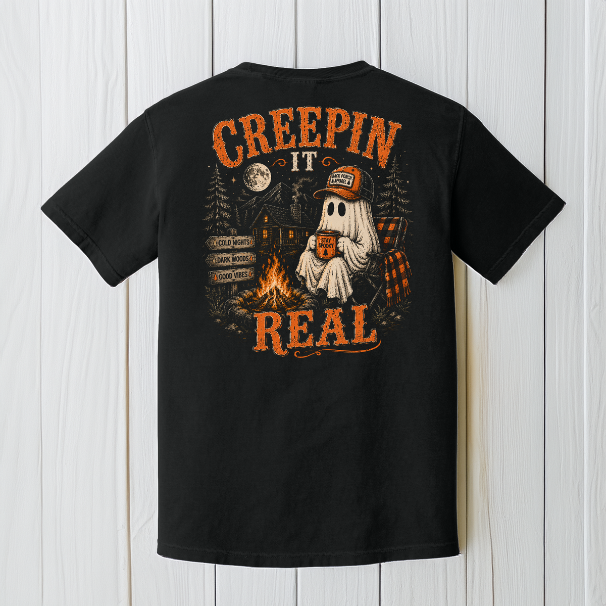Creepin’ It Real Halloween Comfort Colors T-Shirt – Black