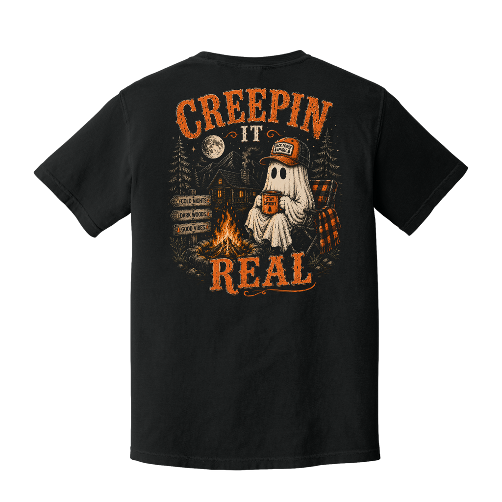 Creepin’ It Real Halloween Comfort Colors T-Shirt – Black