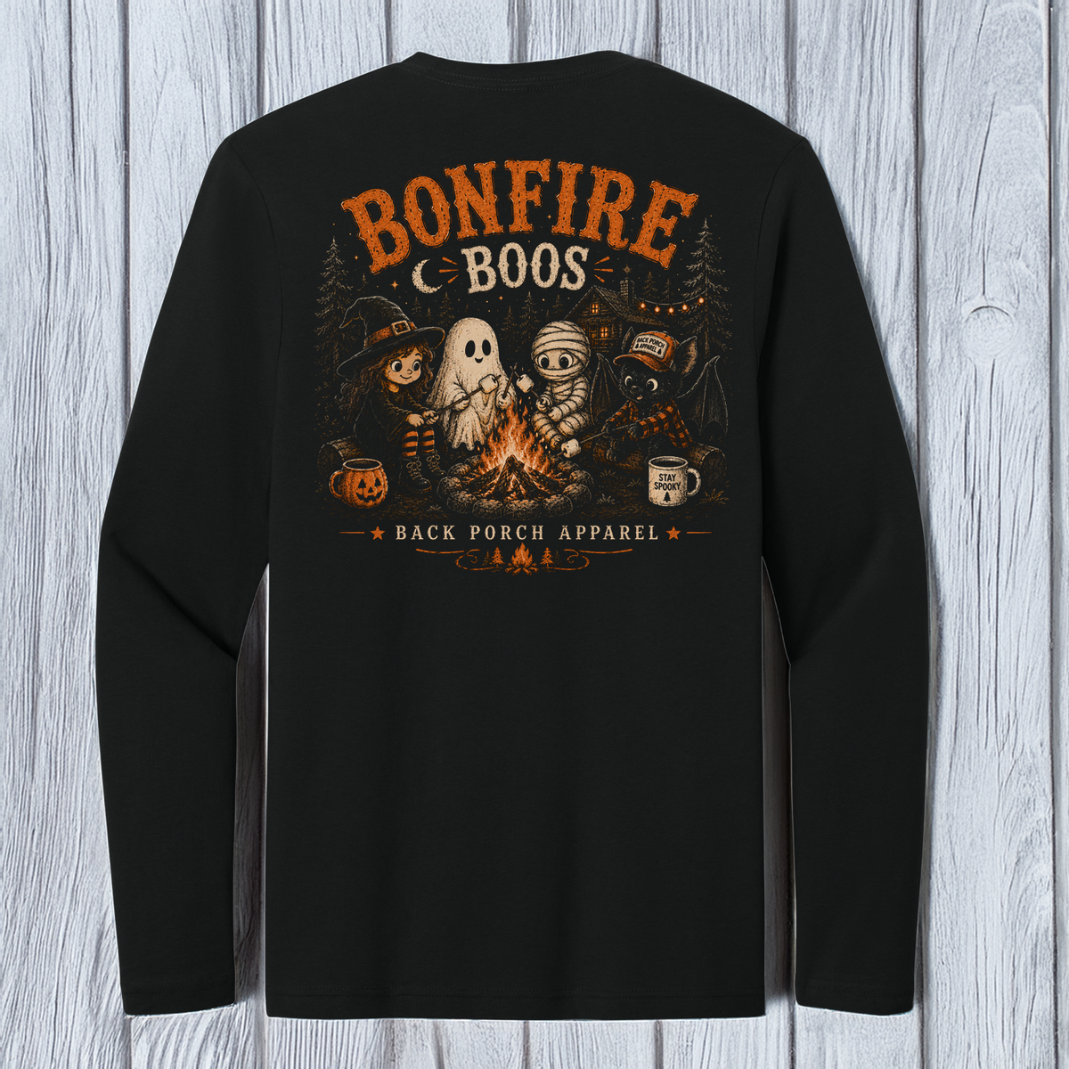 Bonfire Boos Halloween Long Sleeve T-Shirt – Back Porch Apparel