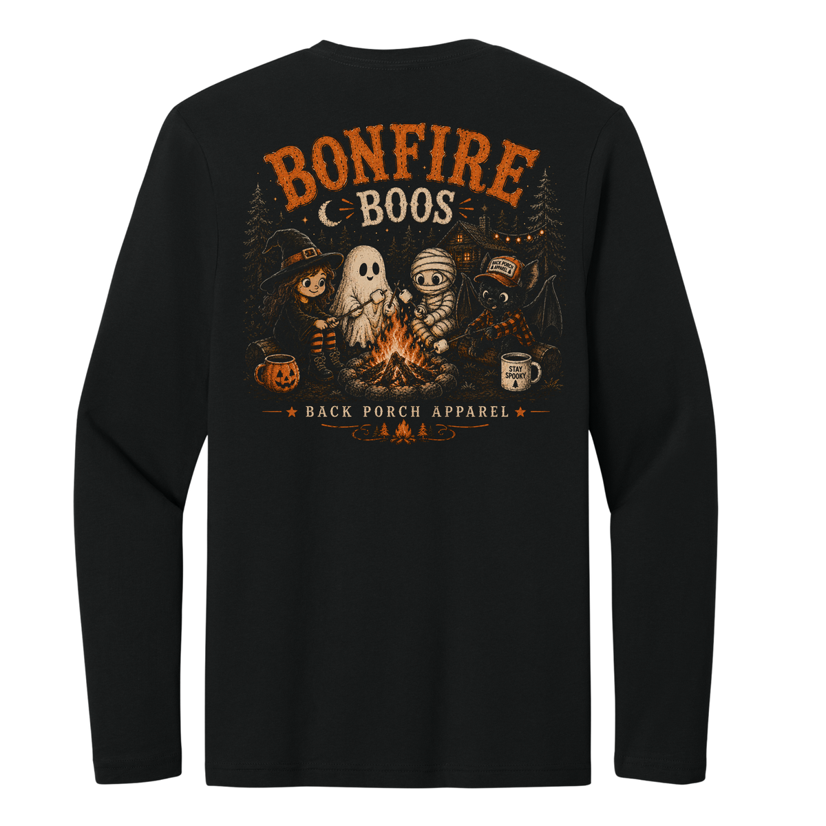 Bonfire Boos Halloween Long Sleeve T-Shirt – Back Porch Apparel