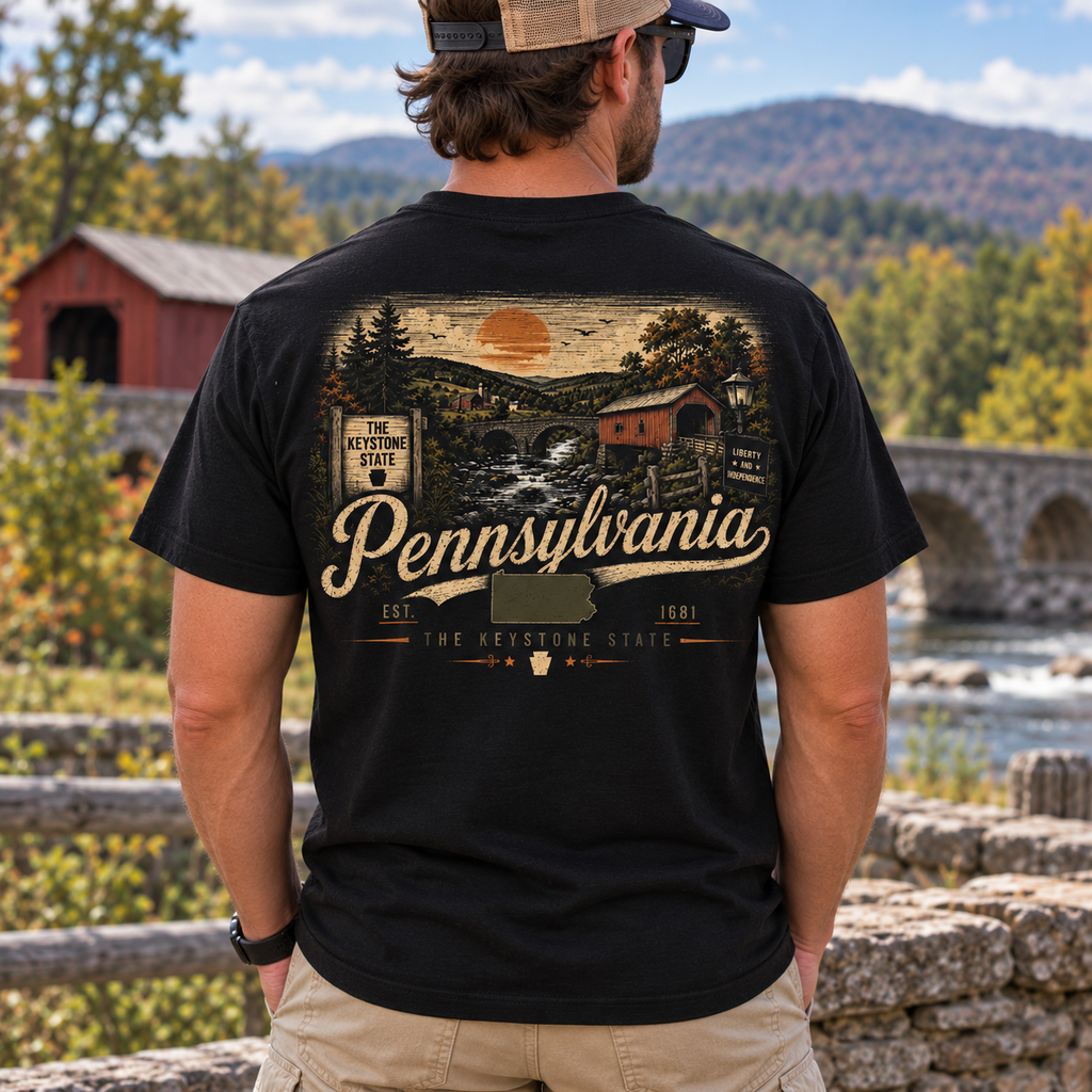 Pennsylvania Keystone State Covered Bridge T-Shirt