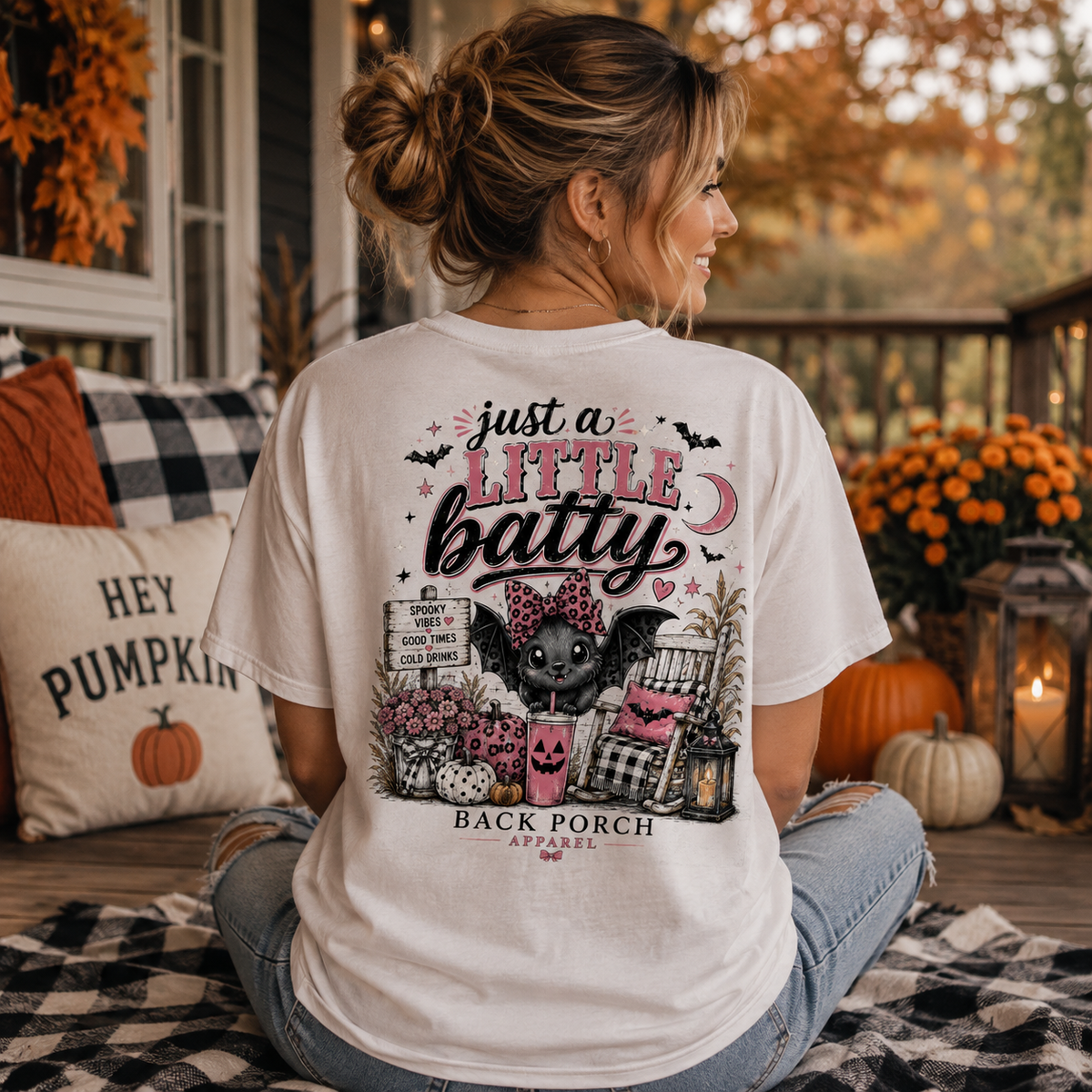 Just a Little Batty Halloween T-Shirt – Ice Grey