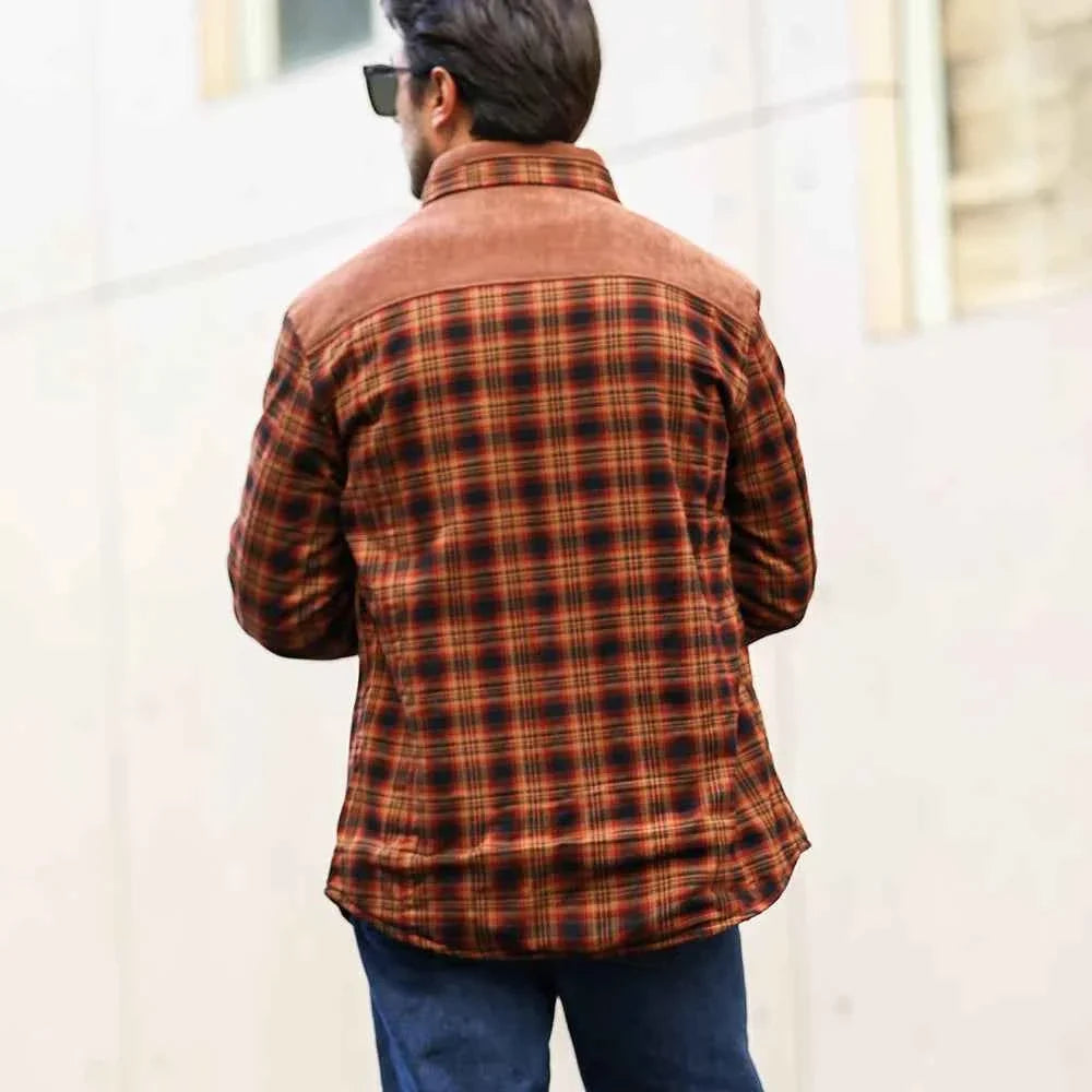Men's Jackets Winter Windproof Warm Casual Bomber Coat Plaid Sherpa Lined Flannel Outdoor Classic Jacket Men US Size