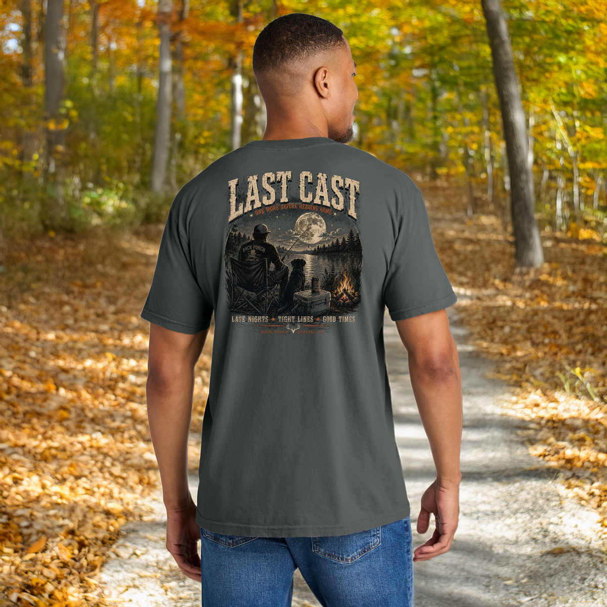 Last Cast Comfort Colors Fishing Graphic Tee